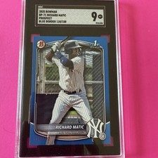 2025 Bowman #BP-71 Richard Matic  Prospects Blue Boarder 118/150 SGC-9 Yankees