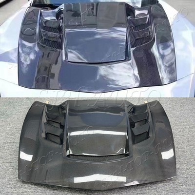 For 14-19 Corvette C7 | ZR1 Real Carbon Fiber Vented Hood Scoop Engine Bonnet