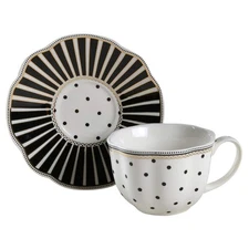 Grace's Teaware Josephine Black Cup & Saucer 10800736