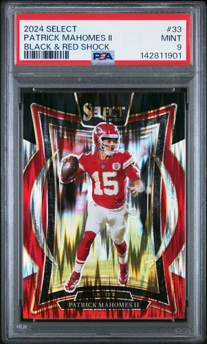 2024 PANINI SELECT BLACK & RED SHOCK #33 PATRICK MAHOMES II PSA 9
