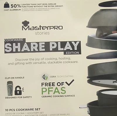 MasterPRO SHARE & PLAY | Ensemble de 10 ustensiles de cuisine empilables - Photo 1/4