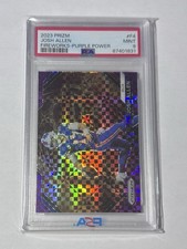 2023 Panini Prizm Josh Allen #14 Fireworks Purple Power /49 PSA 9 Buffalo Bills