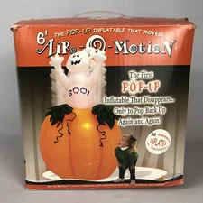 AIR-O-MOTION Inflatable Animated Pop-Up Ghost in Pumpkin 6' Halloween Yard Decor
