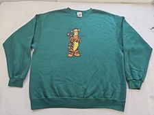 Vintage Y2K Tigger The Disney Store Pullover Crewneck Sweatshirt XL 25x29 Green