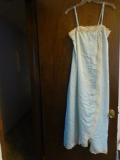 vtg S Givenchy Intimate for Saks satin delys silk aqua chemise lace trim flaw