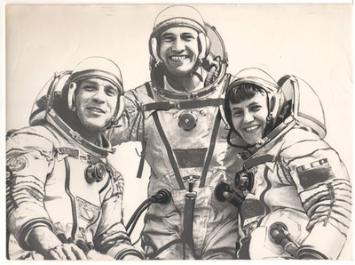 The crew of the Soyuz T-7 spacecraft. 1982