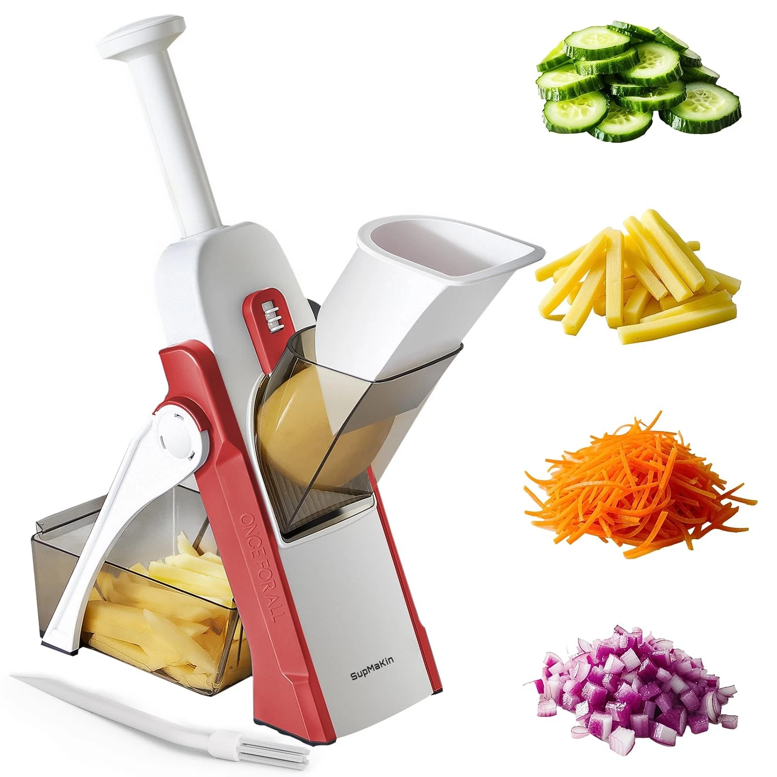 Safe Mandoline Slicer for Kitchen, Vegetable Food Potato Chip Slicer Maual Ad...