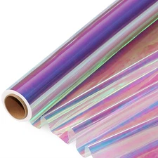 SYOGUA 66 ft Iridescent Cellophane Wrap Roll (17'' Wide x 66' Long) Transpare...