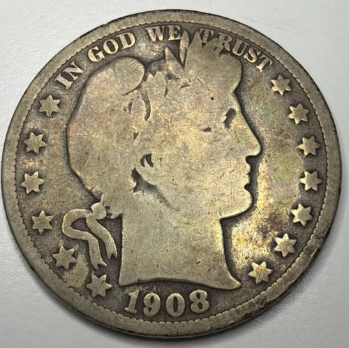1908-D Barber Silver Half Dollar A20