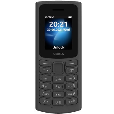 Original Nokia 105 4G Black Dual SIM Unlocked cell phone - New Sealed