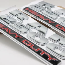 2PC SET Front Door Emblems Badges Fits For RAM 2500 HEAVY DUTY Chrome Silver Red