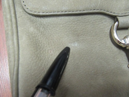 *FLAW* Rebecca Minkoff Handbag Crossbody Chain Leather Greenish Tan - Picture 2 of 8