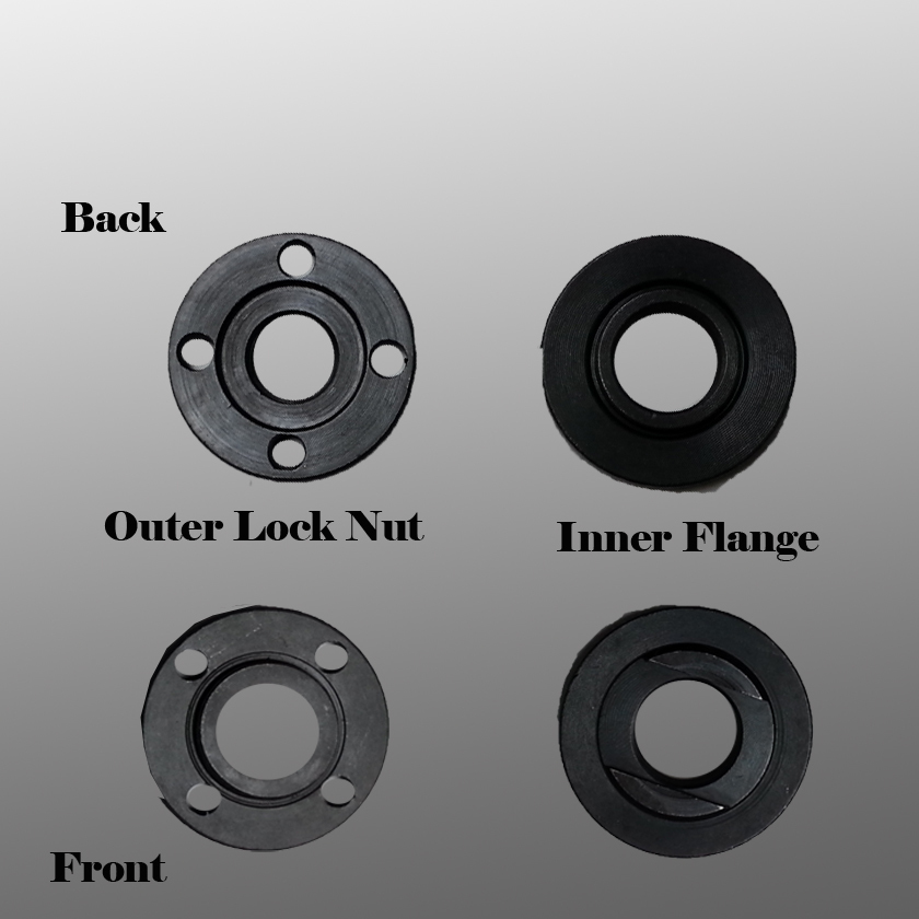 BRAVECOW 3-Piece Grinder Flange Nut & Spanner Wrench Set, Inner/Outer Lock Nuts 5/8"-11 Thread, Replacement For Dewalt Milwaukee Makita Bosch Ryobi Angle Grinders