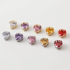 4pcs CZ Pave Heart Charm,Cubic Zirconia Love Heart Pendant,Zircon Charm