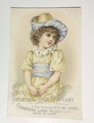 Dr C McLane Liver Pills Sick Headache And Liver Complaint Trade Card C21
