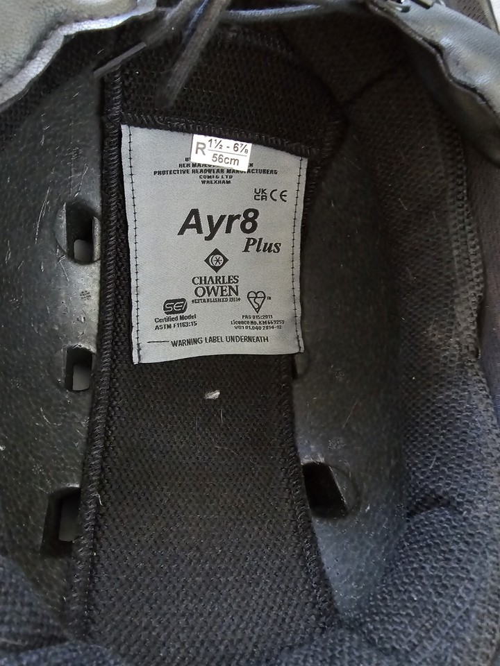 Charles Owen Ayr8® Plus Leather Look Riding Hat Black ROUND fit 56cm eBay