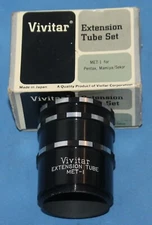 Vintage Vivitar Extension Tube Set MET-1 For Pentax Mamiya/Sekor In Original Box