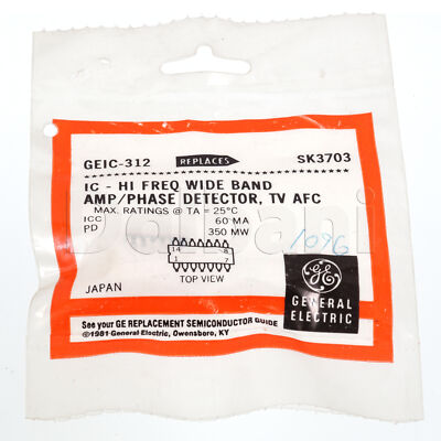 GEIC-312 Original GE Semiconductor ECG1096, SK3703, NTE1096, M5134