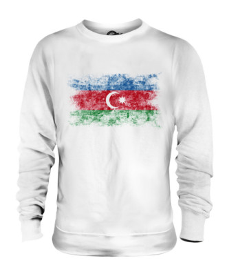 ASERBAIDSCHAN DISTRESSED FLAG UNISEX PULLOVER OBERTEIL AZERBAYCAN AZERI AZERBAIJANI SHIRT
