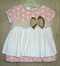 Abito estivo DINNOS bambina rosa marrone cotone stile spagnolo età 3 mesi