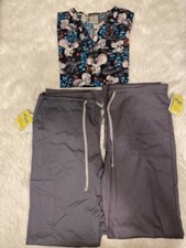 Scrubs Womens XS/Small Gray Scrub Set Top And Pants