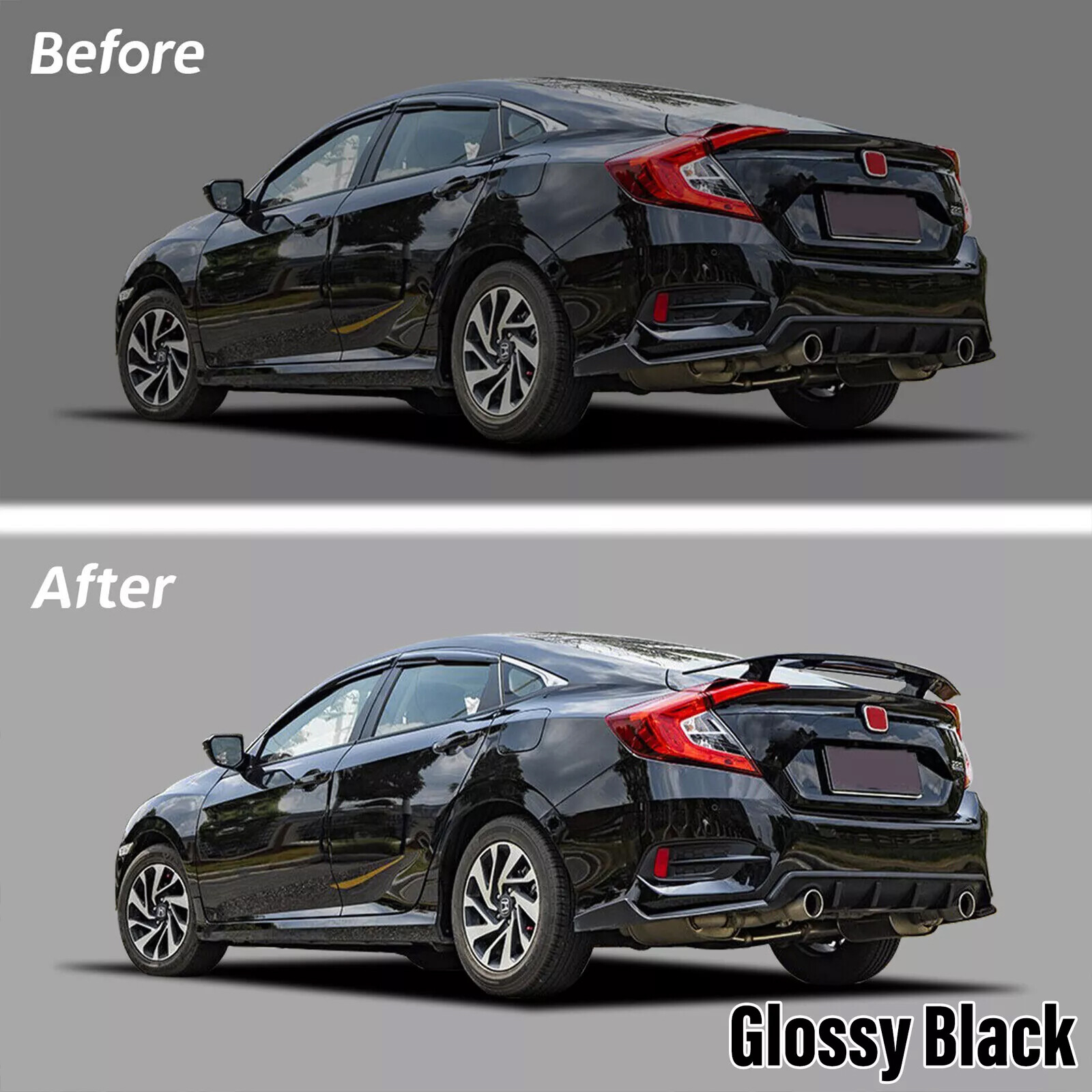 For Maserati GranTurismo 52" GT Rear Wing Spoiler Matte Black with Brake Light