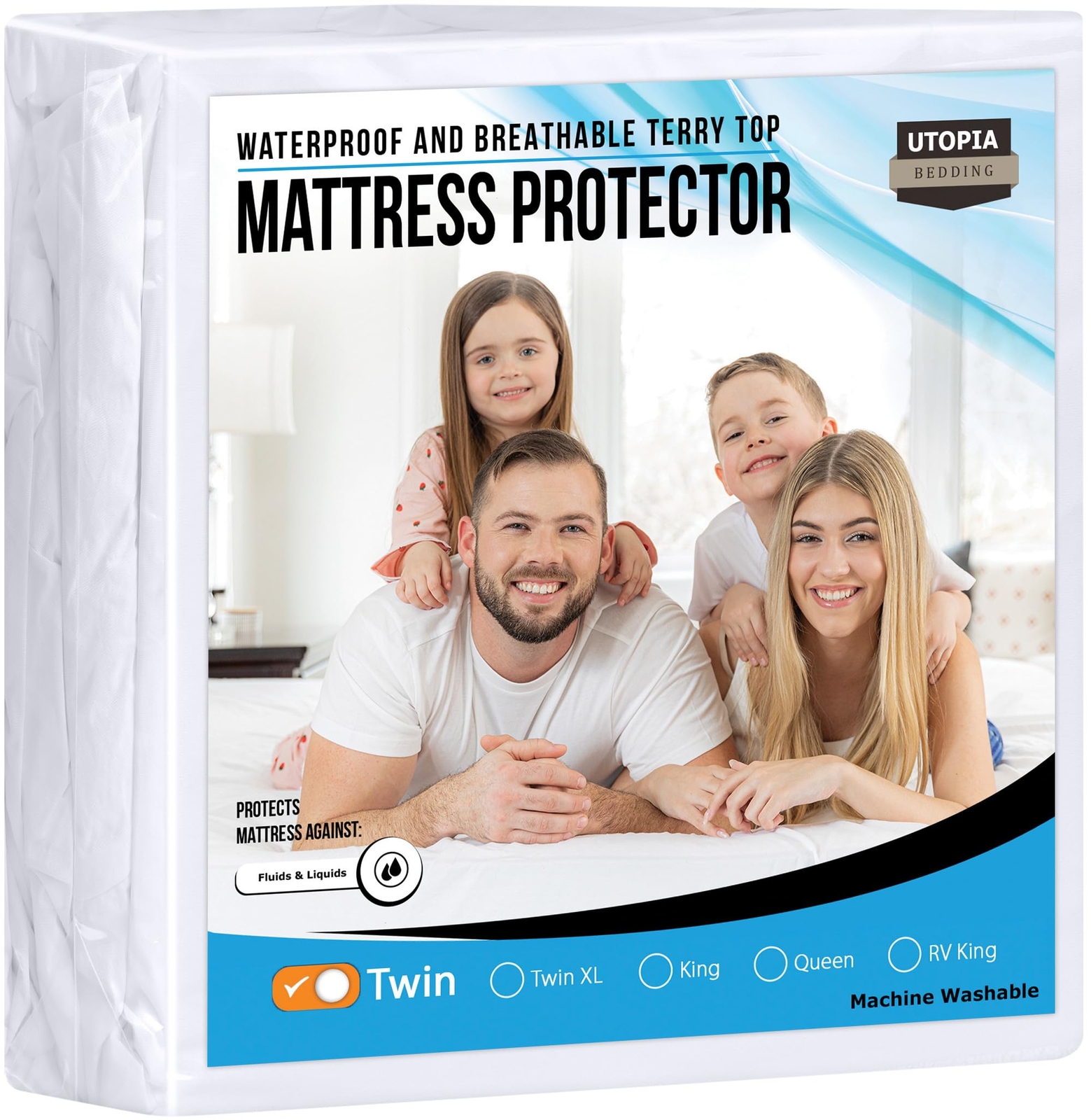 Waterproof Twin Mattress Protector Premium Terry Cover 200 GSM-image