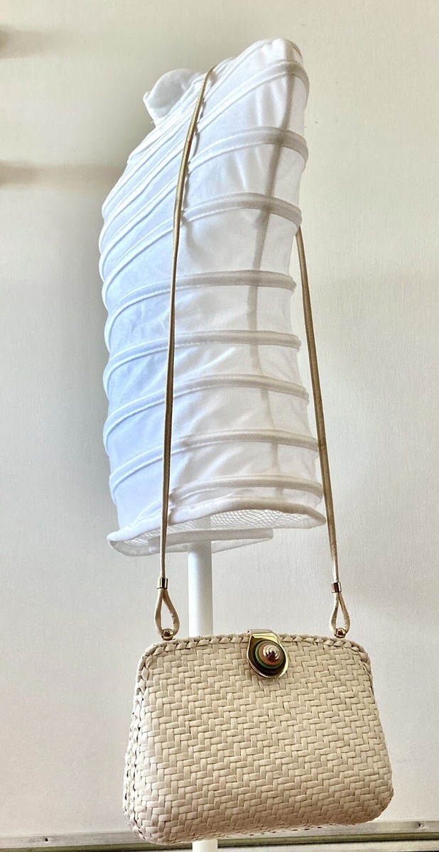 Vintage Mid Century Rodo Italy Basket Weave Hard Shell Purse