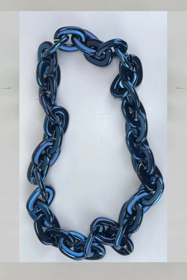 New MLB CLEVELAND GUARDIANS BACKS Jumbo Big NAVY Fan Chain Necklace Foam MI USA - Image 3 of 3