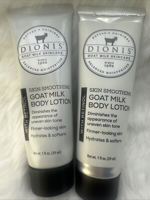 2 Pc - Dionis Goat Milk Body Retinol Lotion - Travel Size 1 oz Ea - New & Sealed
