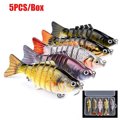 5x Bionic Swimming Fishing Lures baits For All Kinds Of Jointed Bait Multi Fish 