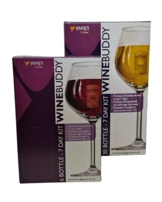 YOUNGS WineBuddy Wine Making Kit for Home Brew 7 Days 6 Bottle or 30 Bottle