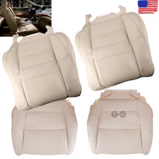For 2011-2012 Honda Accord Driver & Passenger Bottom Top Leather Seat Cover Tan