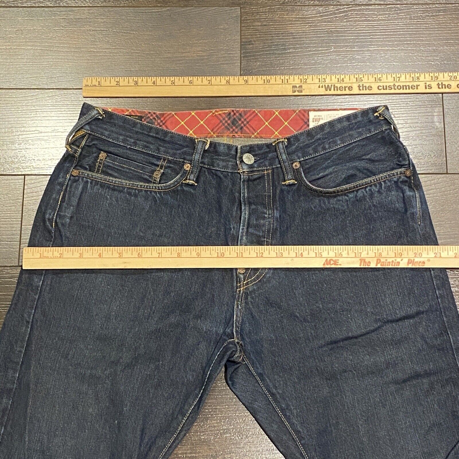 EVISU Jeans No 3 Mens Size W33 x L29 Dark Wash 100% Cotton Vintage 2000’s
