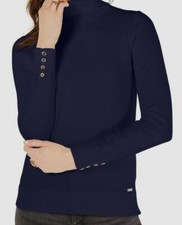  80 Tommy Hilfiger Women's Blue Long Sleeve Turtleneck Sweater Sweatshirt Size S