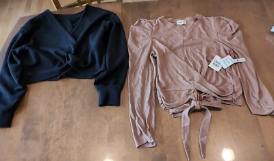 Lot Of 2, Lululemon Tie Sweatshirt, Open Edit Tie Shirt NWT, Sz M, Black, Smoke