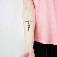 Faith Cross Set of 2 - Faith Temporary Tattoo / Religious Tattoo Jesus