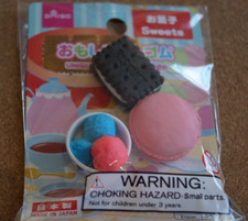 Radiergummi Sammler Keks Macaron + Eisbecher Japan NEU Puzzle Radierer Eraser