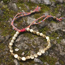 Handmade Tibetan Copper Bead Rope Bracelet Bangles Unisex Lucky Bracelets