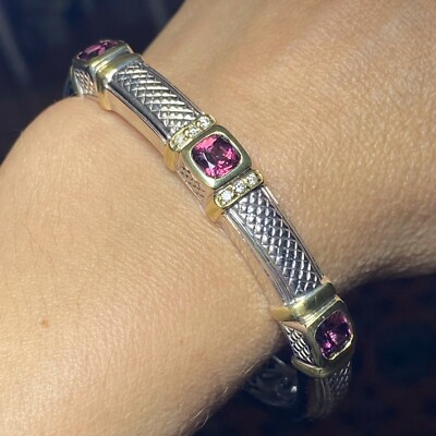 Judith Ripka Pink Tourmaline Diamond Sterling Silver 18K Gold