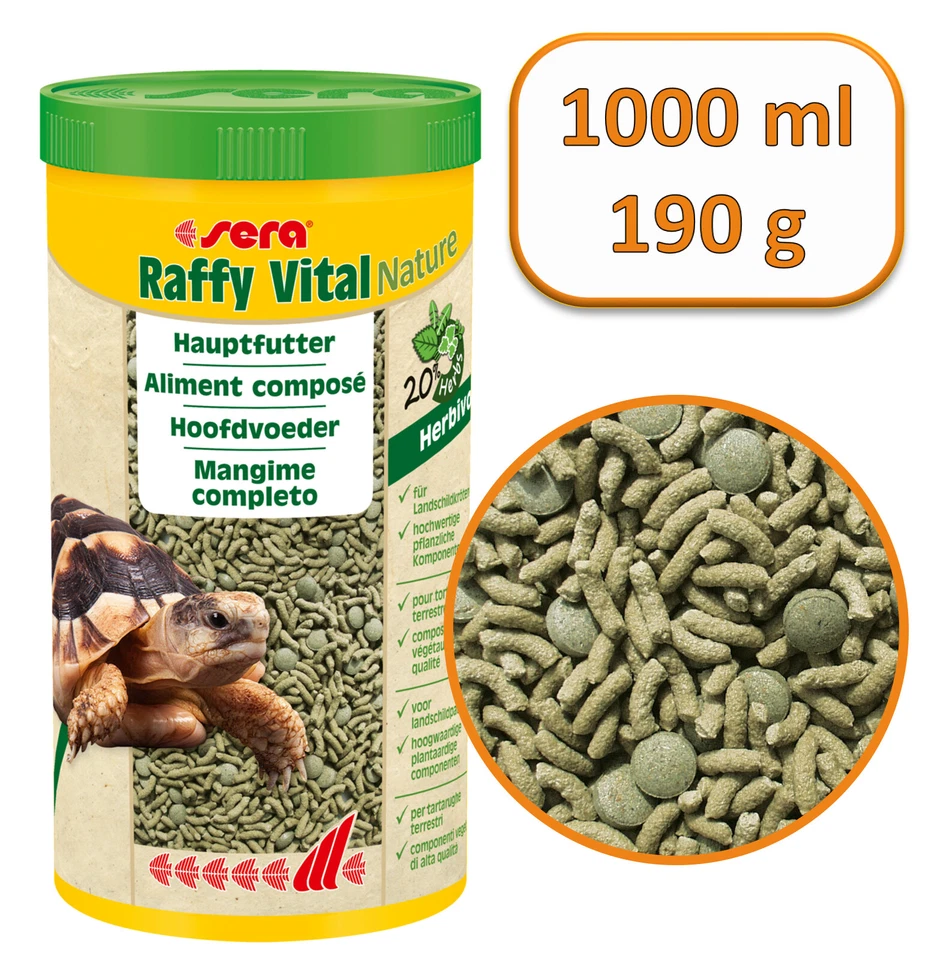 Nourriture Tortue terrestre et autre Reptile Herbivore sera Raffy Vital 1000 ml