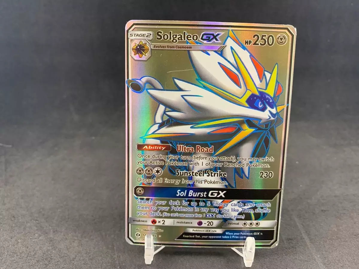 Mavin  Solgaleo GX 143/149 Holo/Shiny Pokemon Card, Sun & Moon, RARE