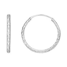 Sterling Silver Hoops Endless Hoop Hoops Earrings Sleeper 2x25mm
