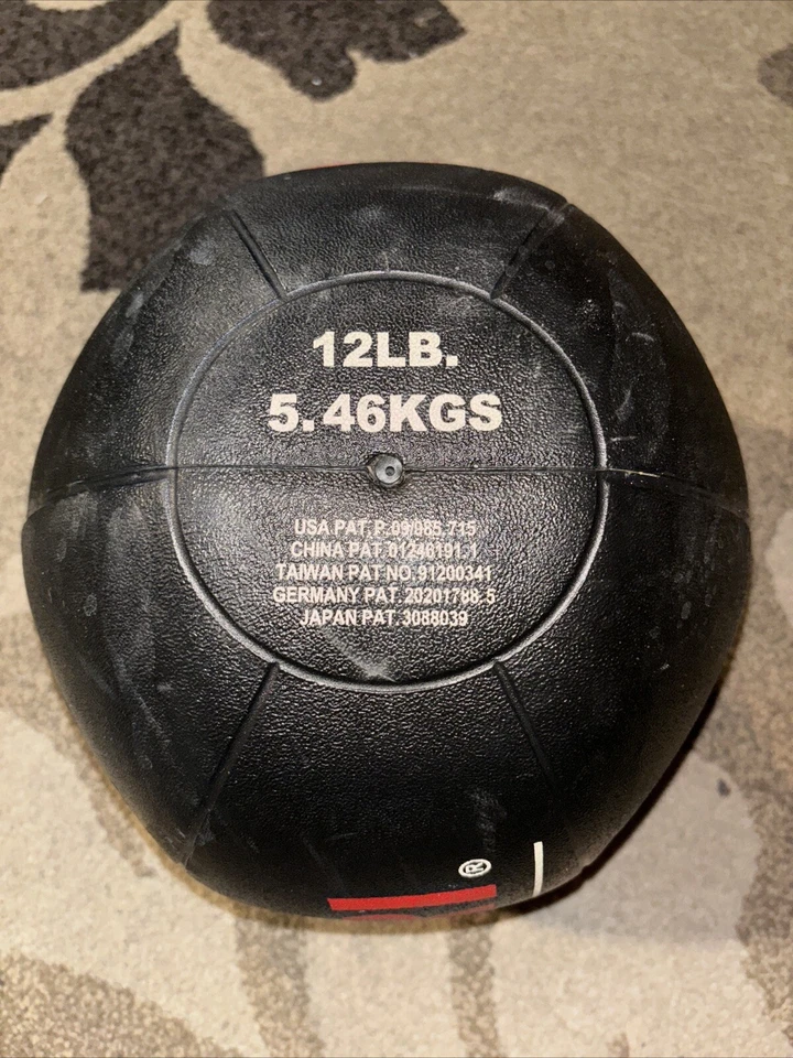 SPRI Medicine Ball with Handles D) 12-Pound (Black) 12lb Xerball - Image 2 of 4