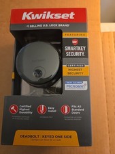 Kwikset 92580-020 Deadbolt, Matte Black, SmartKey, Keyed one side NIB