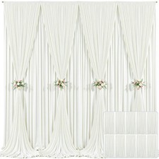 10 Panels Ivory Backdrop Curtain for 50FTx10FT W5'xH10', 10 Panels ,