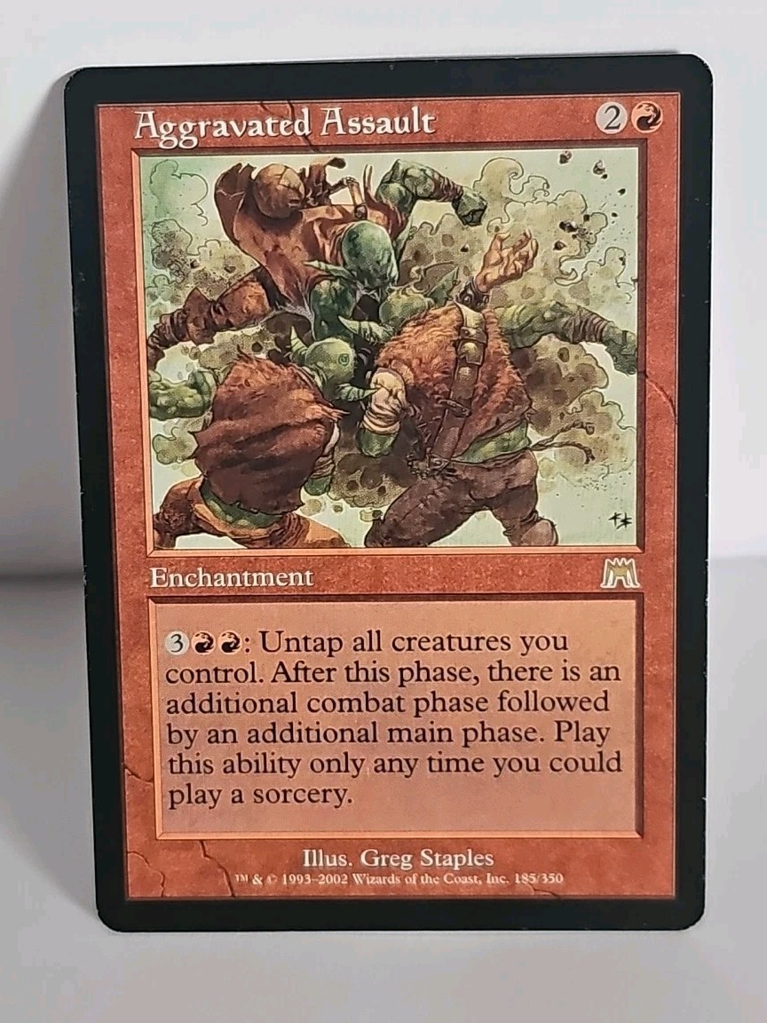 🔥🔥 Aggravated Assault 🔥🔥 MTG Onslaught 🌟RARE🌟 MT/NM Magic The Gathering
