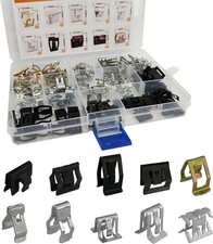 100pcs 10 Sizes Auto Car U-clip Metal Trim Panel Spring Clip Trim Moulding Cl...
