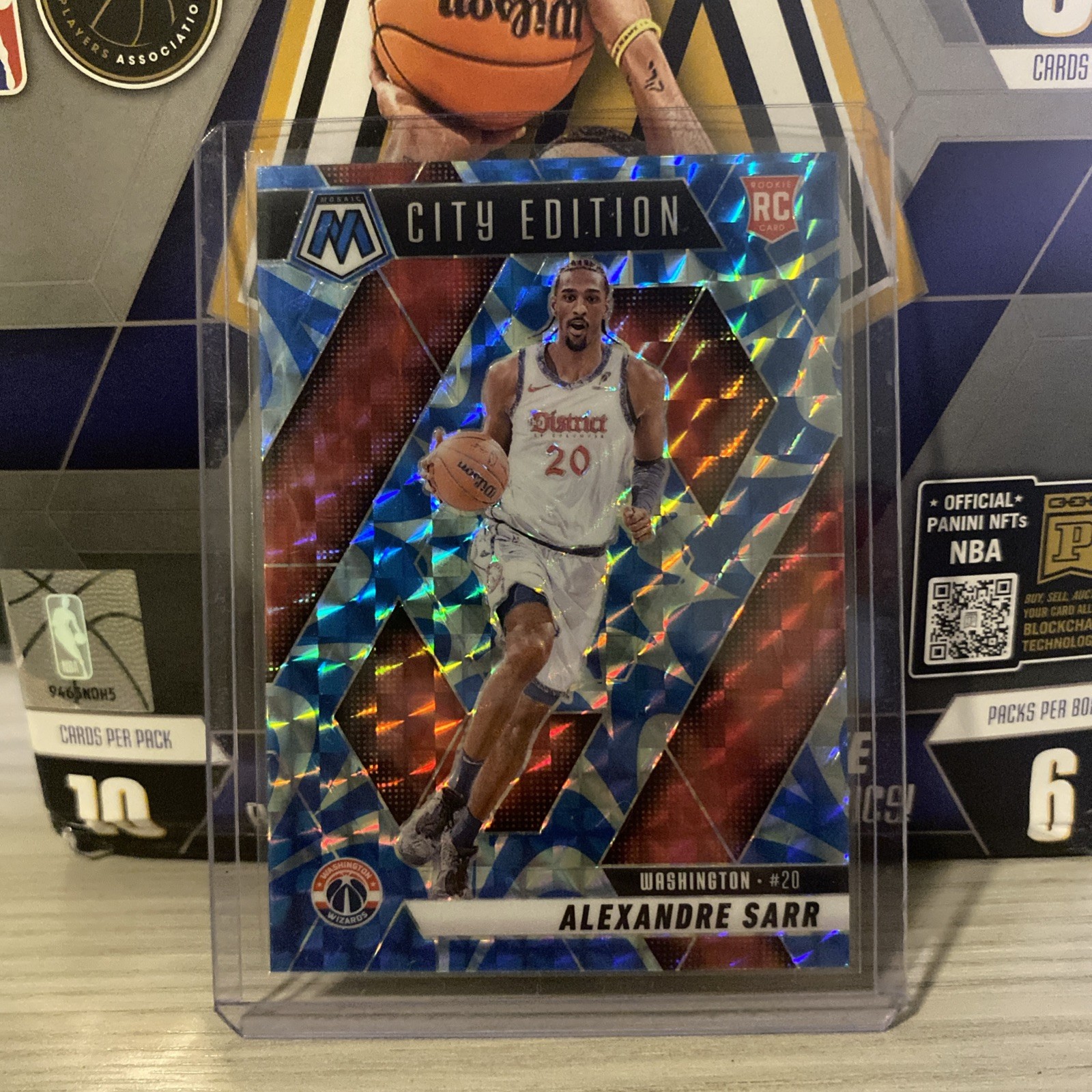 2024-25 Mosaic Alexandre Sarr RC City Edition Reactive Blue Prizm Wizards