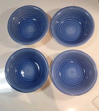 Set of 4 Gibson Housewares Cobalt Blue Swirl ...